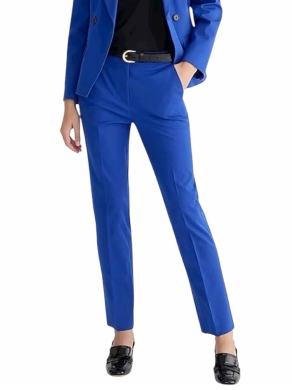 NEW J. Crew Kate Straight-Leg Pant in Four-Season Stretch in Blue - Size 14